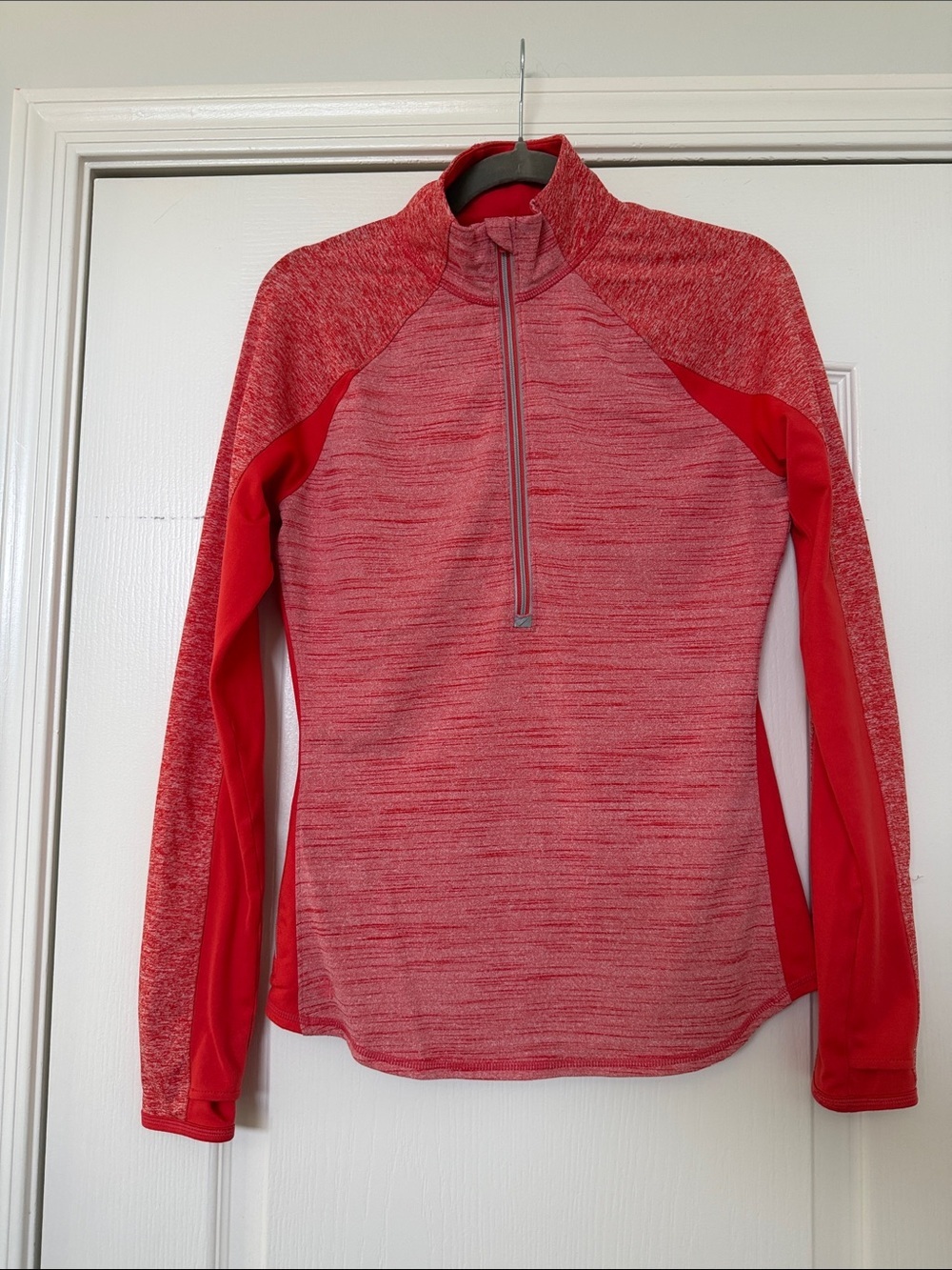 Athleta poppy red Running Wild Quarter-Zip Performance Top